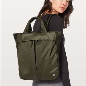 lululemon athletica black Tote-Style Backpack